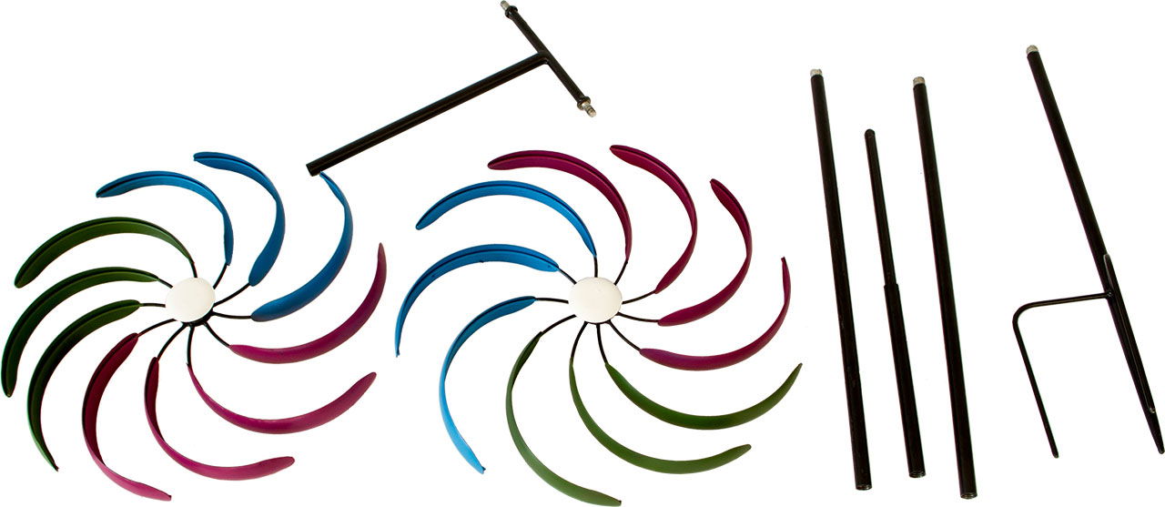 Windrad aus Metall, bunt, 175 cm hoch NA109 Windrad aus Metall, bunt, 175 cm hoch NA109