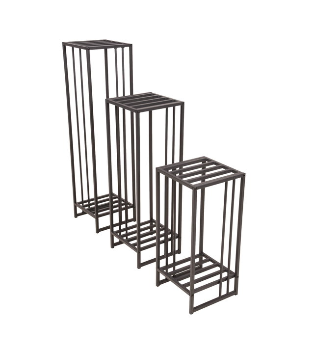 Pflanzständer 3er Set Metall schwarz modern TEYA Blumenständer Pflanzständer 3er Set Metall schwarz modern TEYA Blumenständer