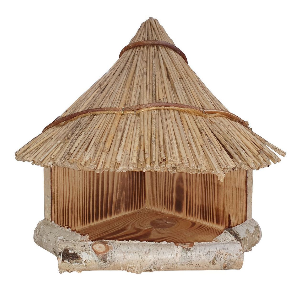 Futterhaus für Vögel, Eckhaus aus Holz, Vogelhaus HT-70610