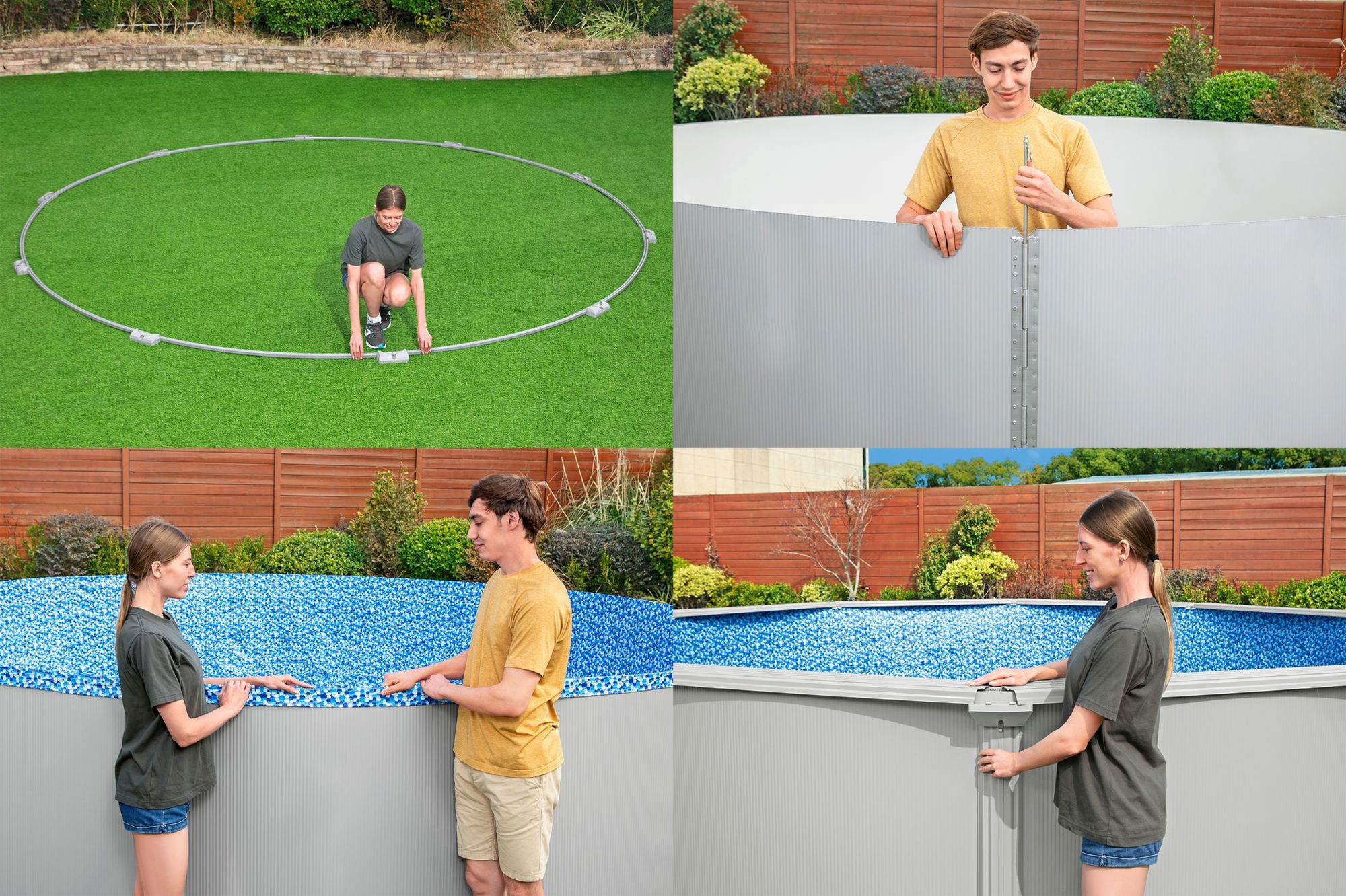 Bestway Hydrium Stahlwandpool Komplett-Set Ø 457 x 122 cm rund