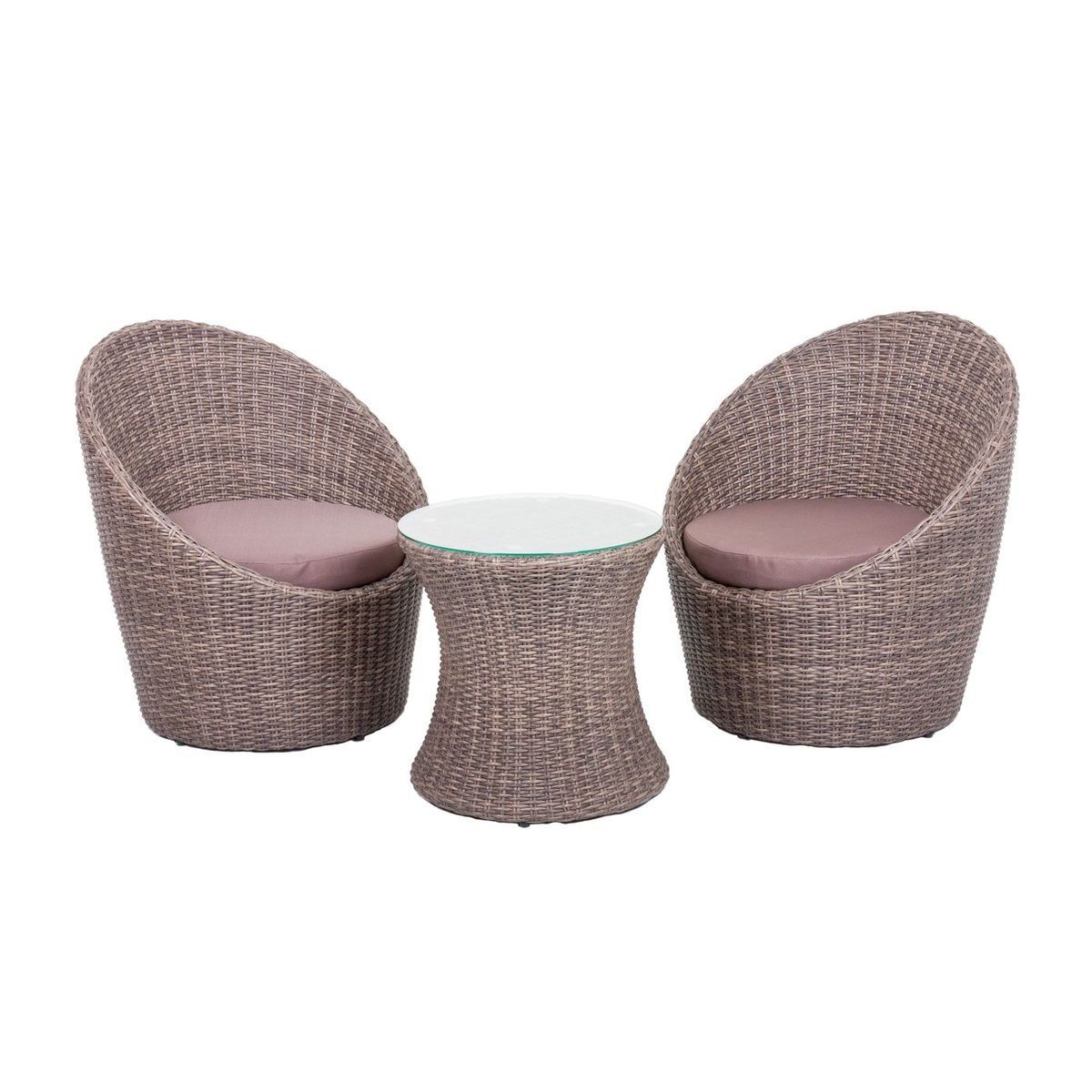 Club-Set MARIBOR, Balkonmöbel, Rattansessel mit Tisch HI-970345