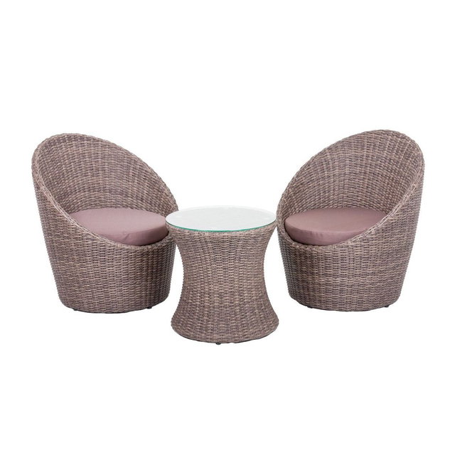 Club-Set MARIBOR, Balkonmöbel, Rattansessel mit Tisch HI-970345
