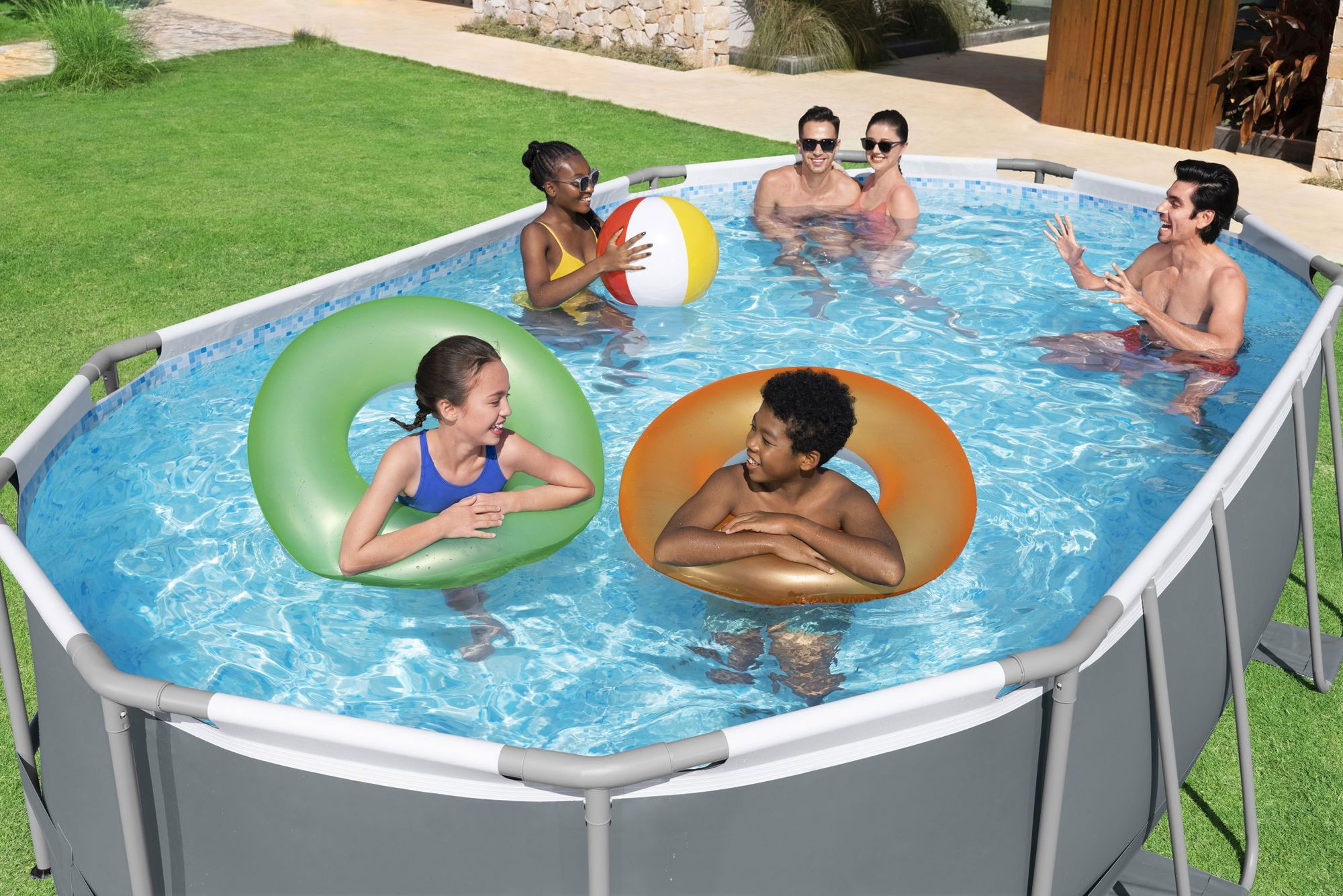 Bestway Steel Pro MAX Frame Pool Komplett-Set 488 x 305 x 107 cm Bestway Steel Pro MAX Frame Pool Komplett-Set 488 x 305 x 107 cm