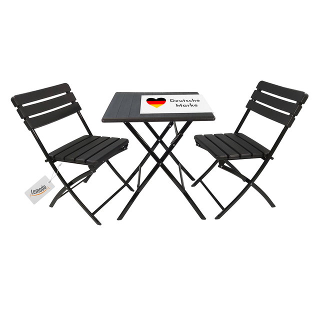 Balkonmöbel Set 3teilig, klappbar, 2x Balkonstühle + 1x Balkontisch, Holzoptik Balkonmöbel Set 3teilig, klappbar, 2x Balkonstühle + 1x Balkontisch, Holzoptik