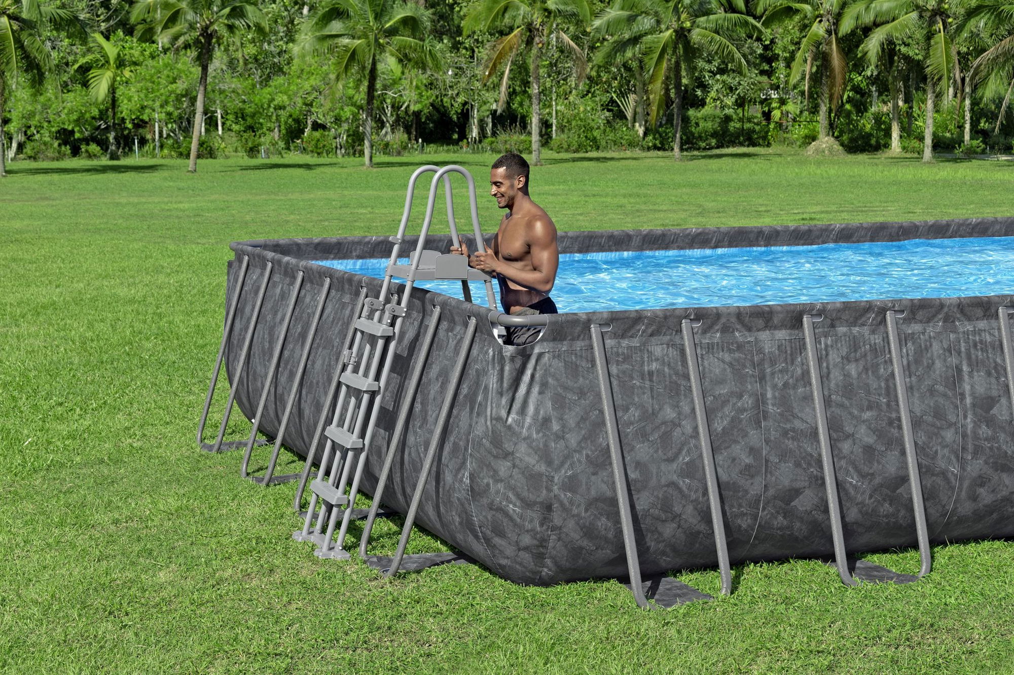 estway APX365 winterfestes Frame Pool Komplett-Set 956 x 488 x 132 cm
