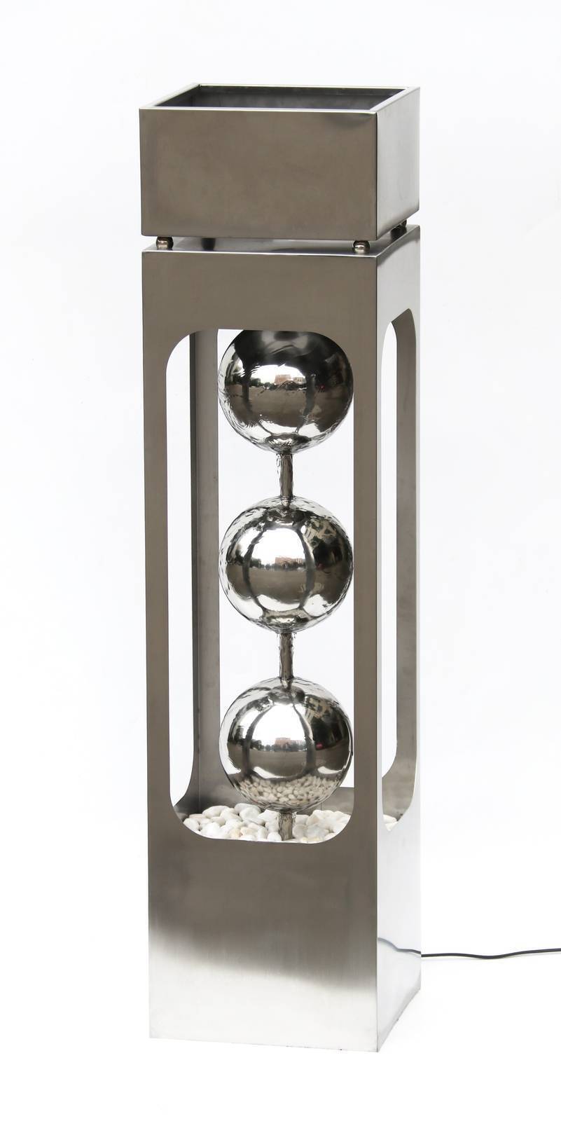 Pflanzsäule mit Brunnen, Edelstahlsäule, Dekosäule, Pflanzschale HI-345362