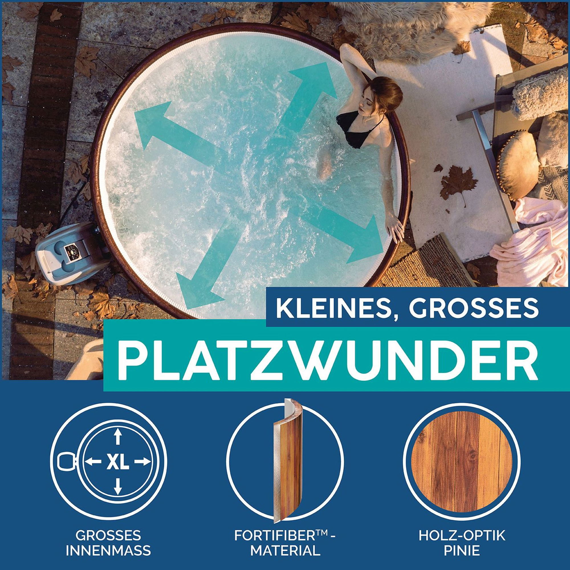 Bestway LAY-Z-SPA Helsinki AirJet Plus Whirlpool Ø 180 x 66 cm 7 Personen